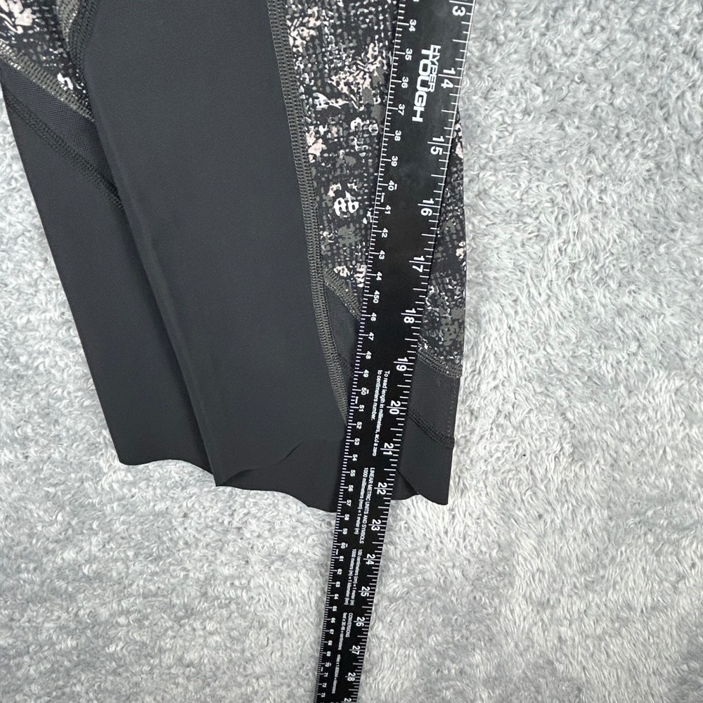Lululemon Wunder Under High Rise Crop Legging Black White Abstract Print Size 10 - Picture 6 of 7